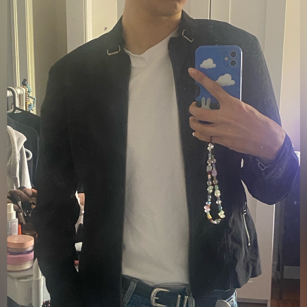 nylon moto jacket